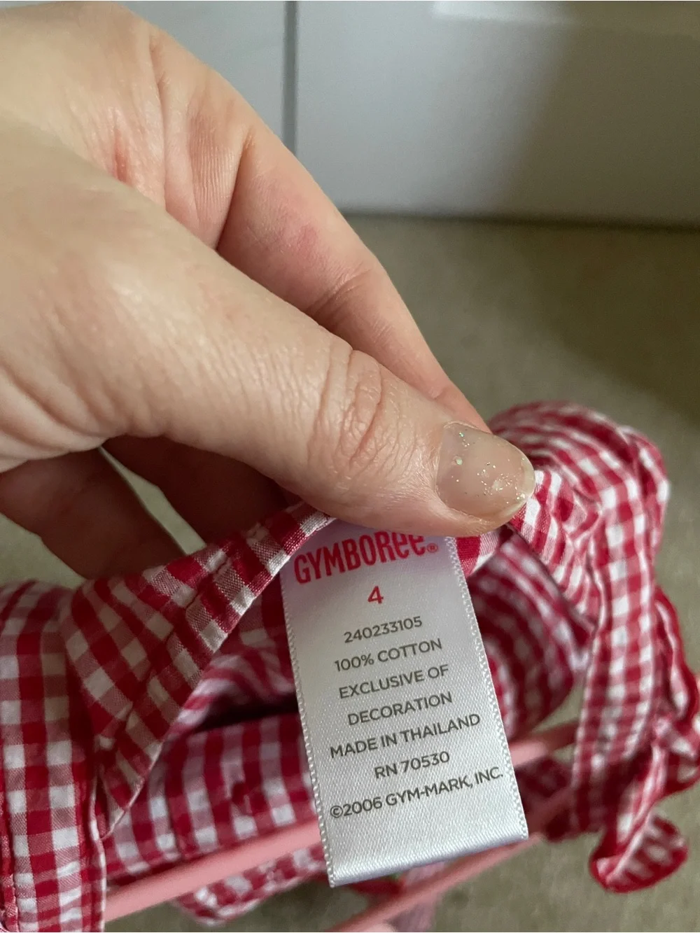 Gymboree Red Gingham Strawberry Dress with Ruffle Straps